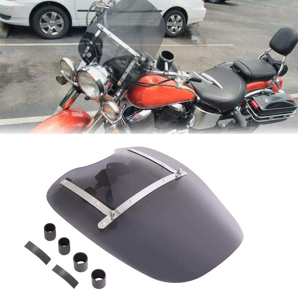 19"x17" Smoke Windshield Windscreen For Honda Harley Sportster Dyna Softail