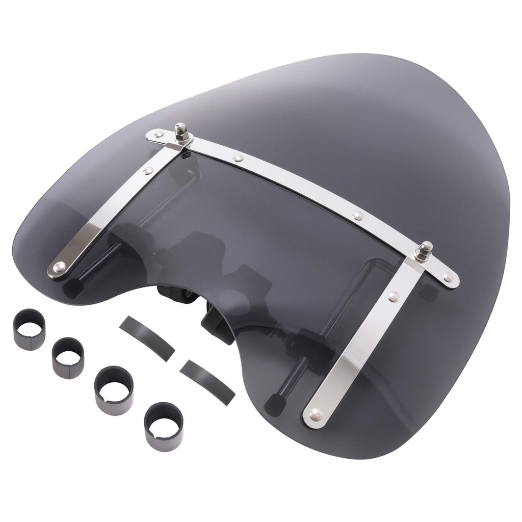 19"x17" Smoke Windshield Windscreen For Honda Harley Sportster Dyna Softail