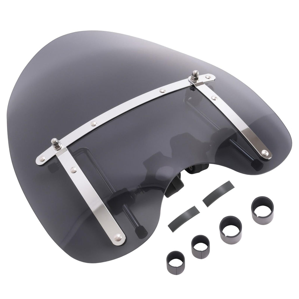 19"x17" Smoke Windshield Windscreen For Honda Harley Sportster Dyna Softail