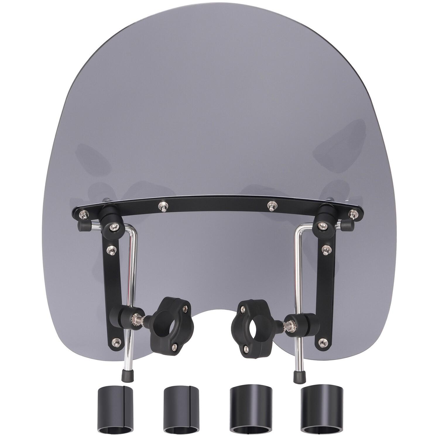19"x17" Smoke Windshield Windscreen For Honda Harley Sportster Dyna Softail