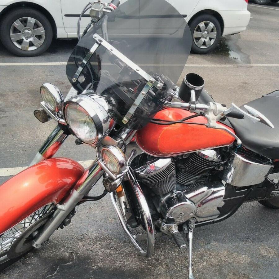 19"x17" Smoke Windshield Windscreen For Honda Harley Sportster Dyna Softail