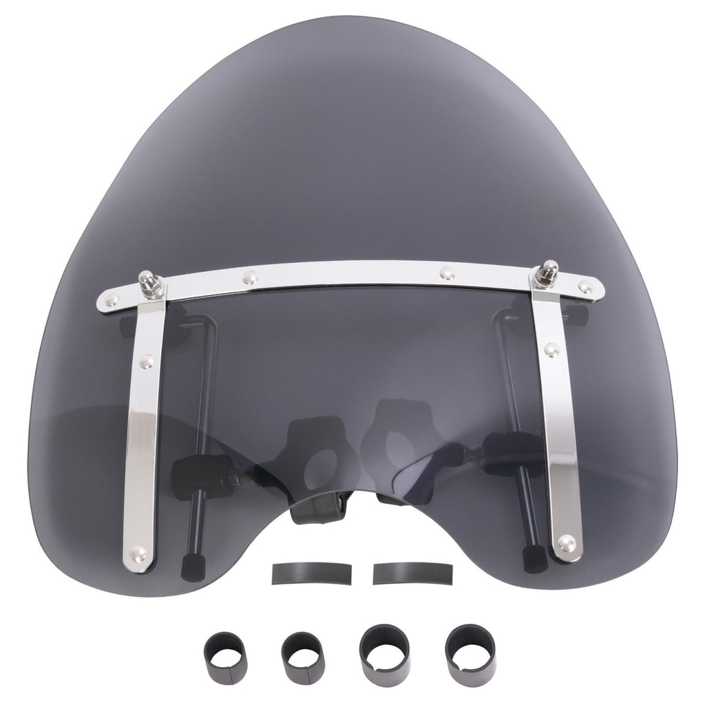 19"x17" Smoke Windshield Windscreen For Honda Harley Sportster Dyna Softail