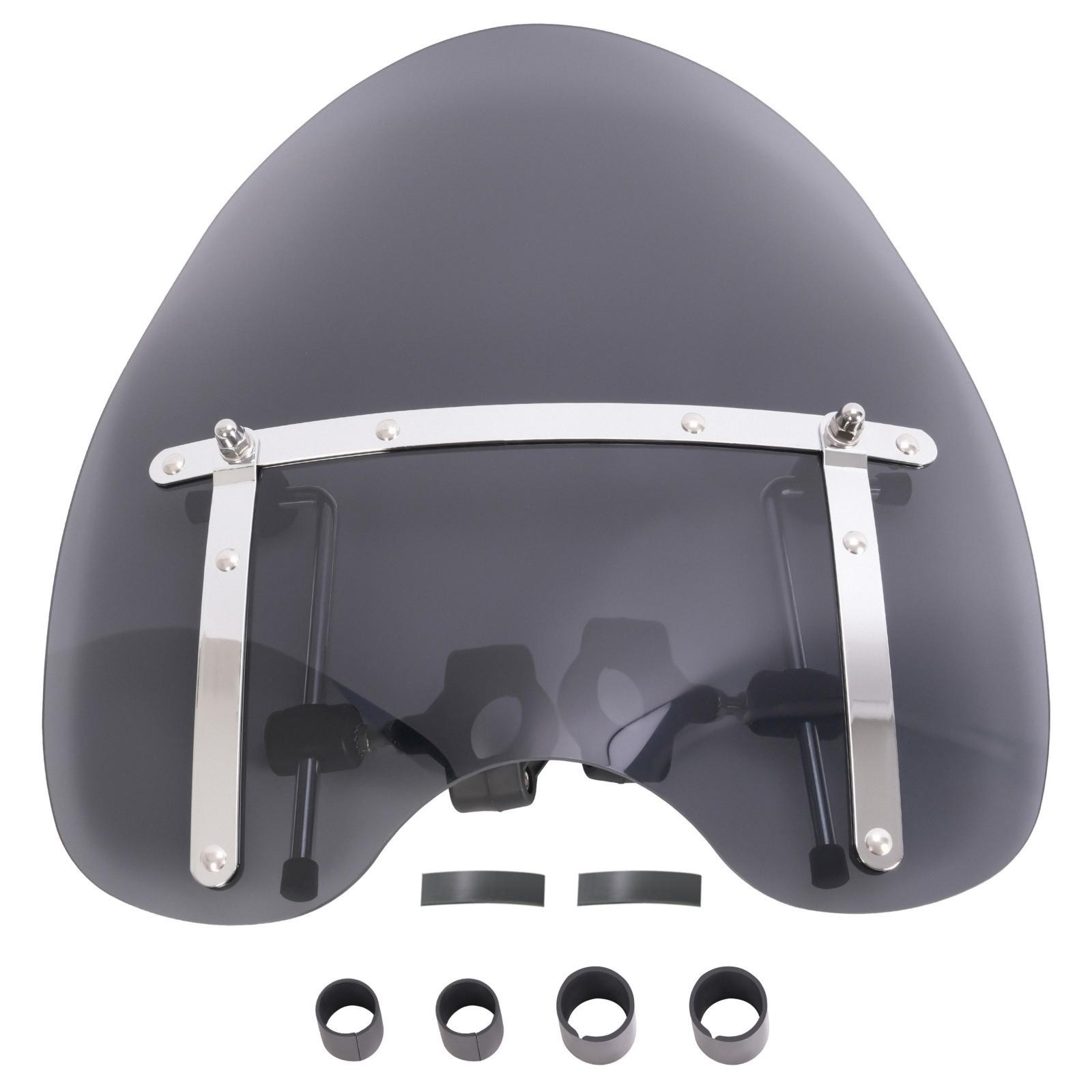 19"x17" Smoke Windshield Windscreen For Honda Harley Sportster Dyna Softail