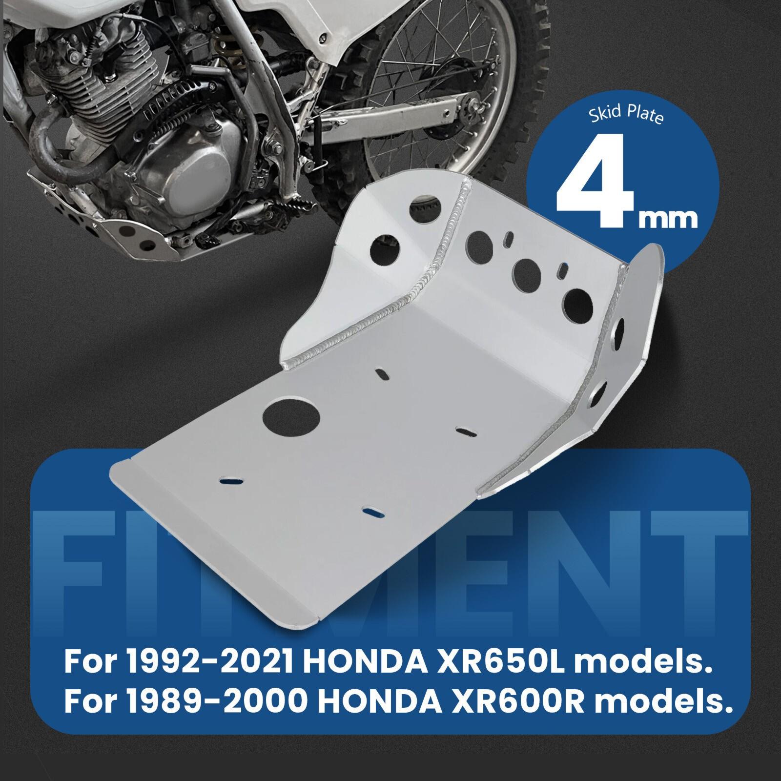 4mm Skid Plate For Honda XR600R 1989-2000 & XR650L 1992-2021 Aluminum