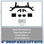4" Drop Axle Lift Kit For EZGO Gas Golf Cart TXT Medalist Gas 1994.5-2001.5