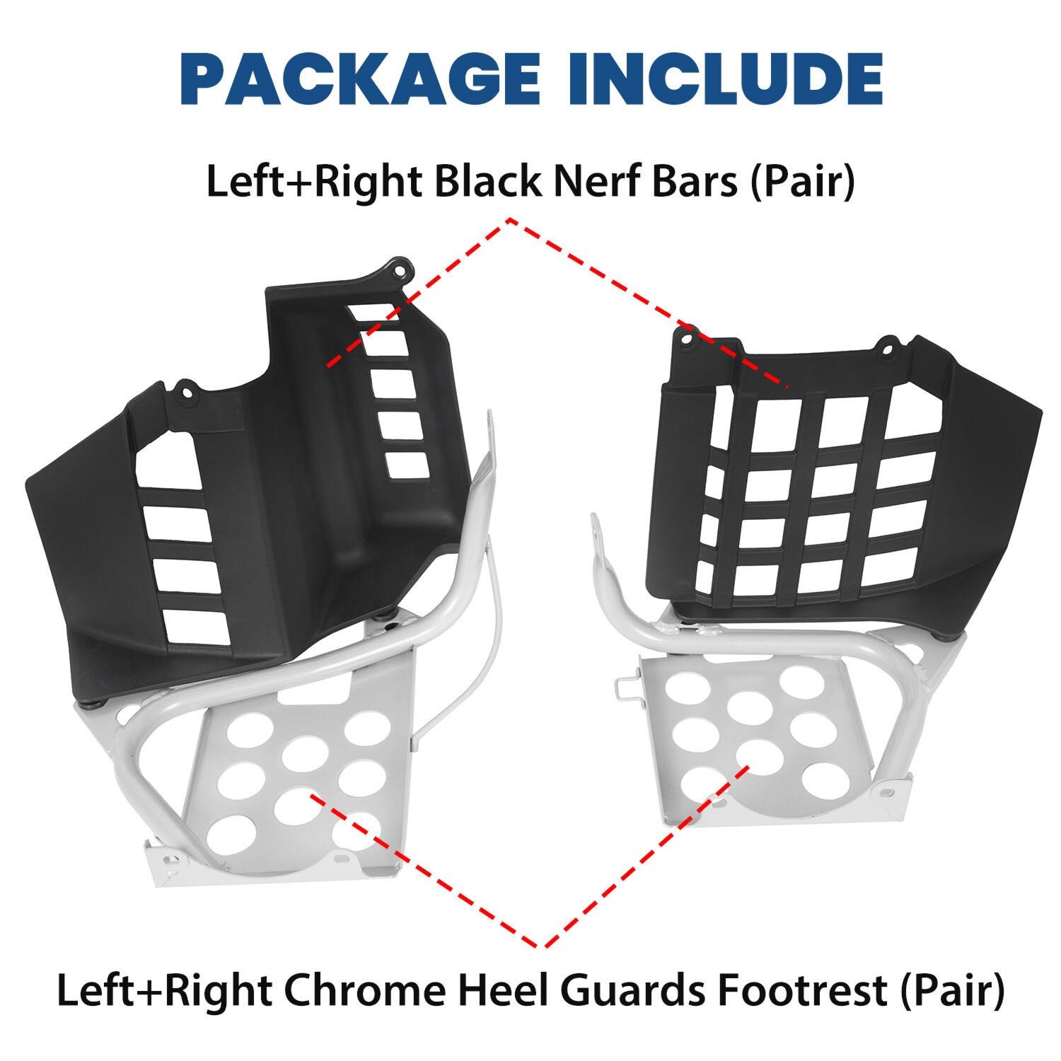 NEW Silver Heel Guards Footrest For Yamaha Banshee YFZ350 Left + Right Nerf Bars