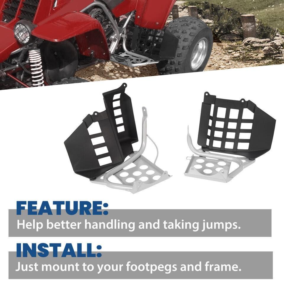NEW Silver Heel Guards Footrest For Yamaha Banshee YFZ350 Left + Right Nerf Bars