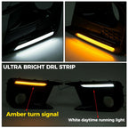LED DRL Fog Lights Bezel Cover Kit For Subaru WRX/STI 2018-2021 White/Amber