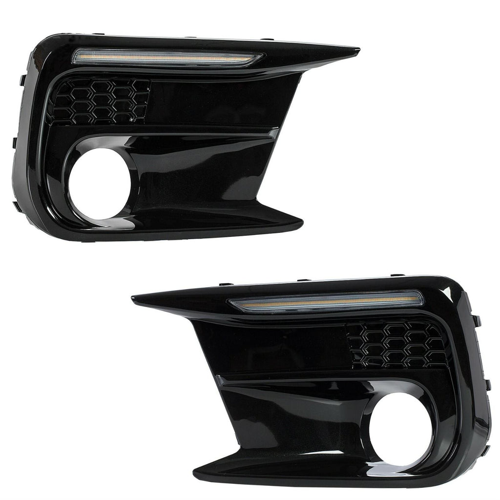 LED DRL Fog Lights Bezel Cover Kit For Subaru WRX/STI 2018-2021 White/Amber