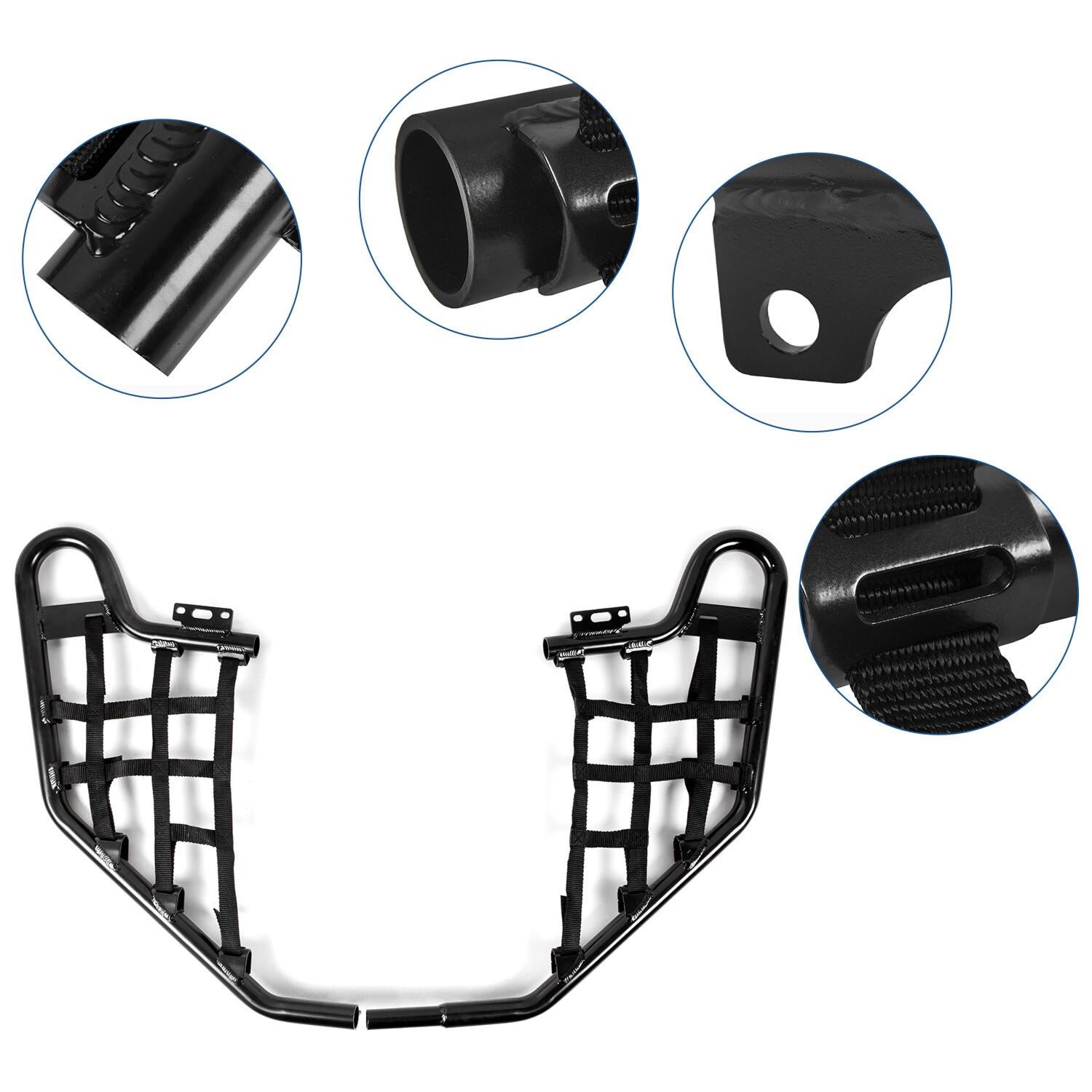 Black Nerf Bars w/Nets Pair Set For Honda TRX 700XX 2008-2009 Aluminium