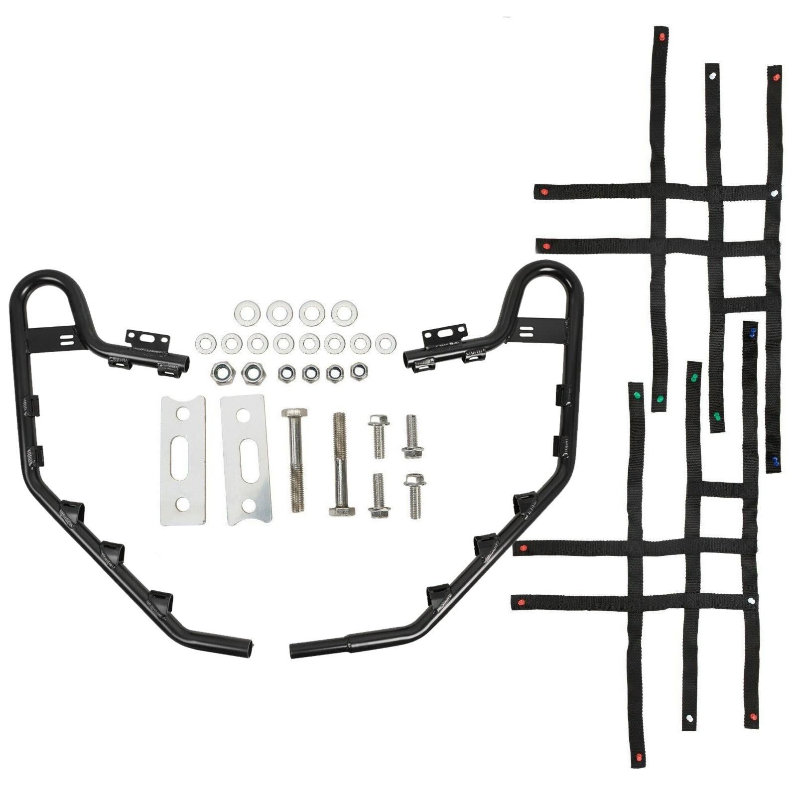Black Nerf Bars w/Nets Pair Set For Honda TRX 700XX 2008-2009 Aluminium
