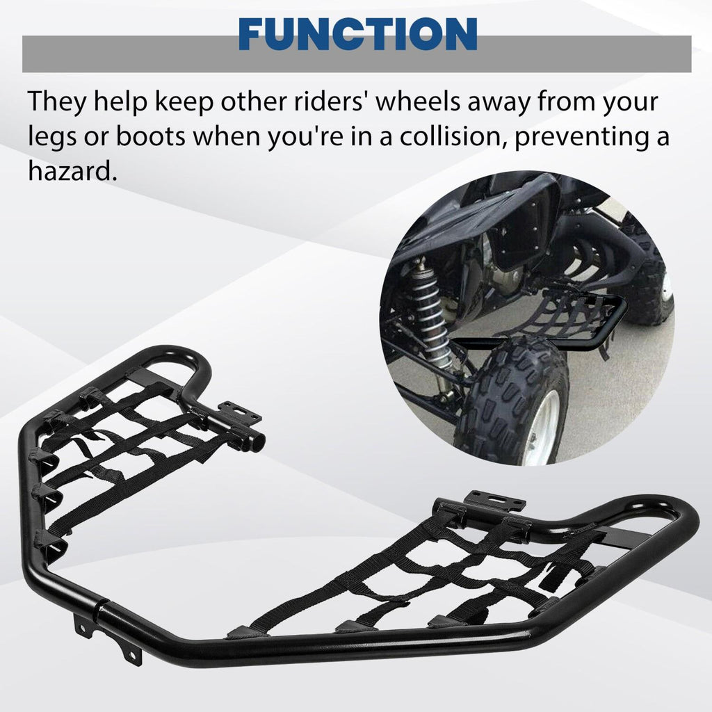 Black Nerf Bars w/Nets Pair Set For Honda TRX 700XX 2008-2009 Aluminium