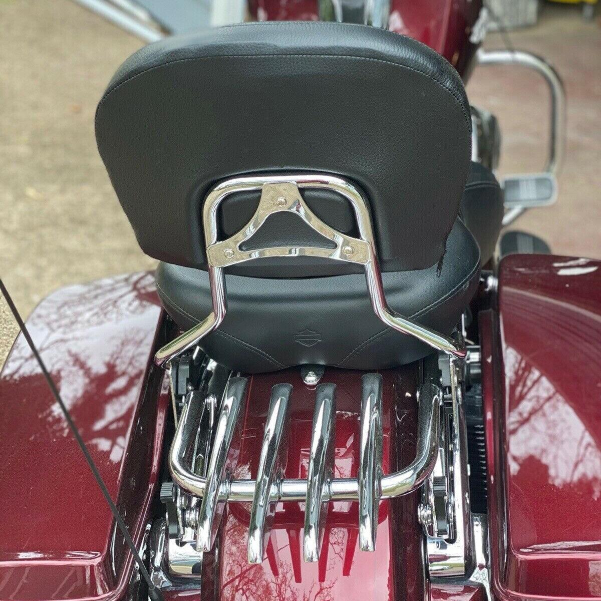 Backrest Sissy Bar & Stealth Rack For Harley Touring Road Street Glide 2009-2025
