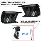 Sequential LED DRL Fog Light Bezels For 2018 2019 2020 2021 Subaru WRX STI LH+RH