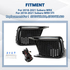 Sequential LED DRL Fog Light Bezels For 2018 2019 2020 2021 Subaru WRX STI LH+RH