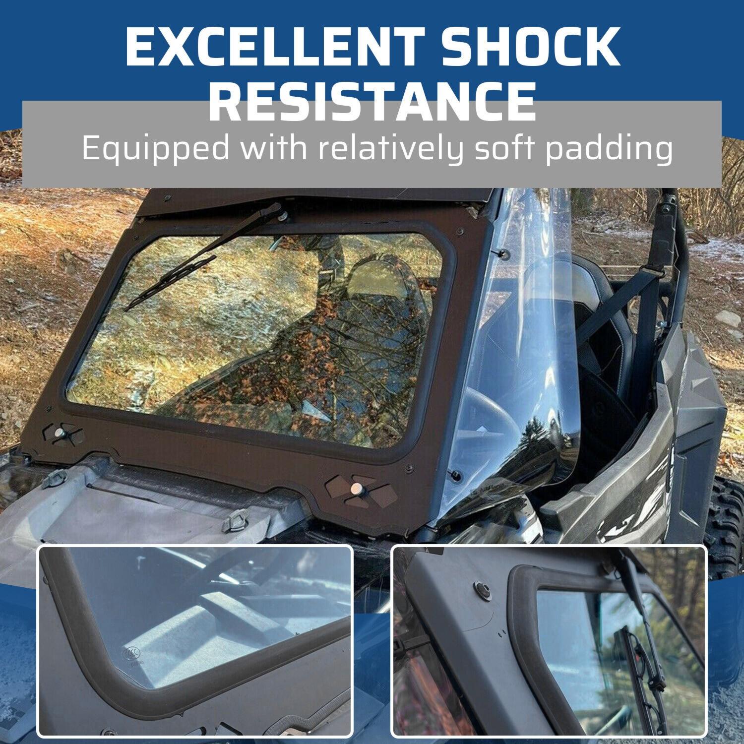 Full Glass Windshield W/ Wiper For Polaris RZR 900 Trail S 1000, XP - UV protect