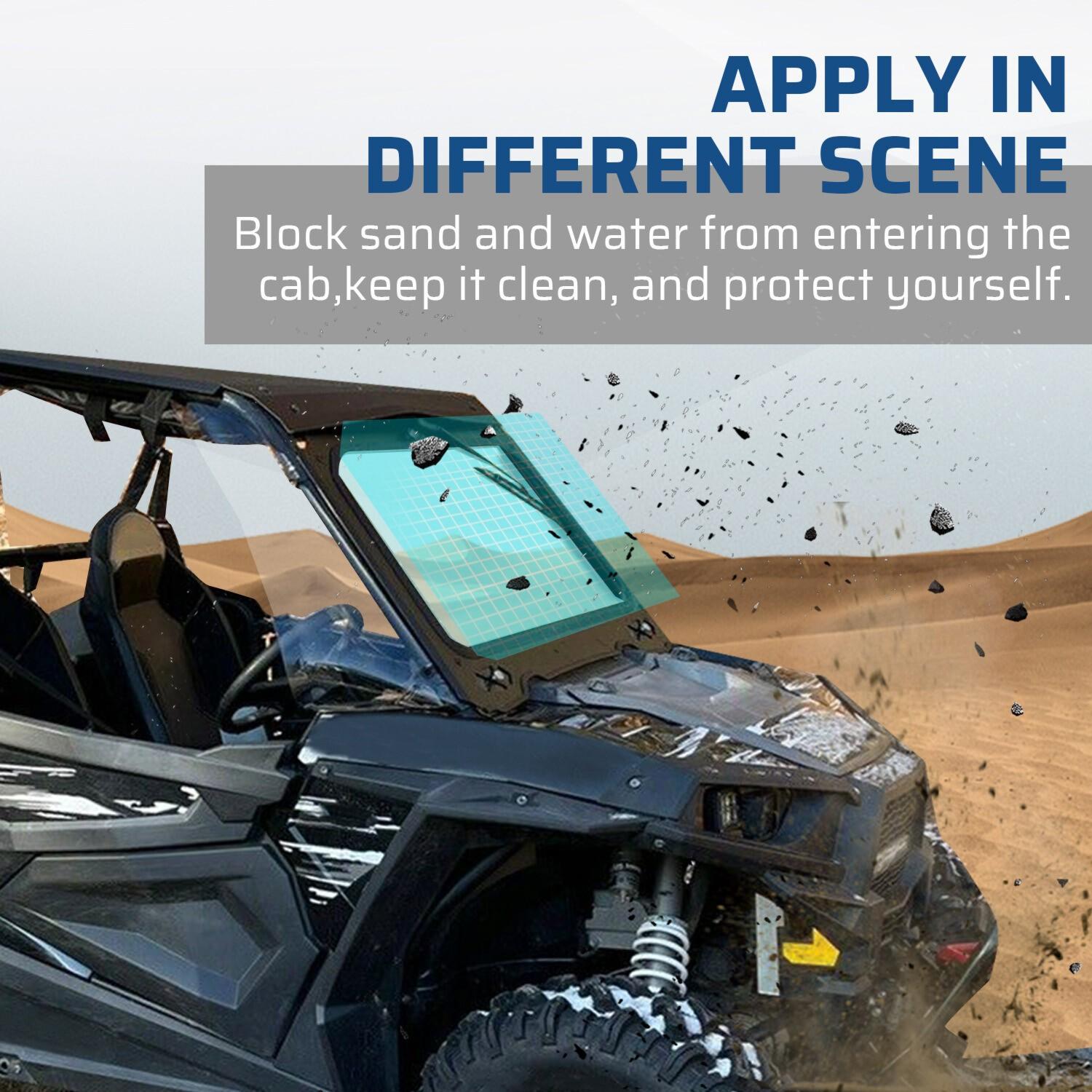 Full Glass Windshield W/ Wiper For Polaris RZR 900 Trail S 1000, XP - UV protect