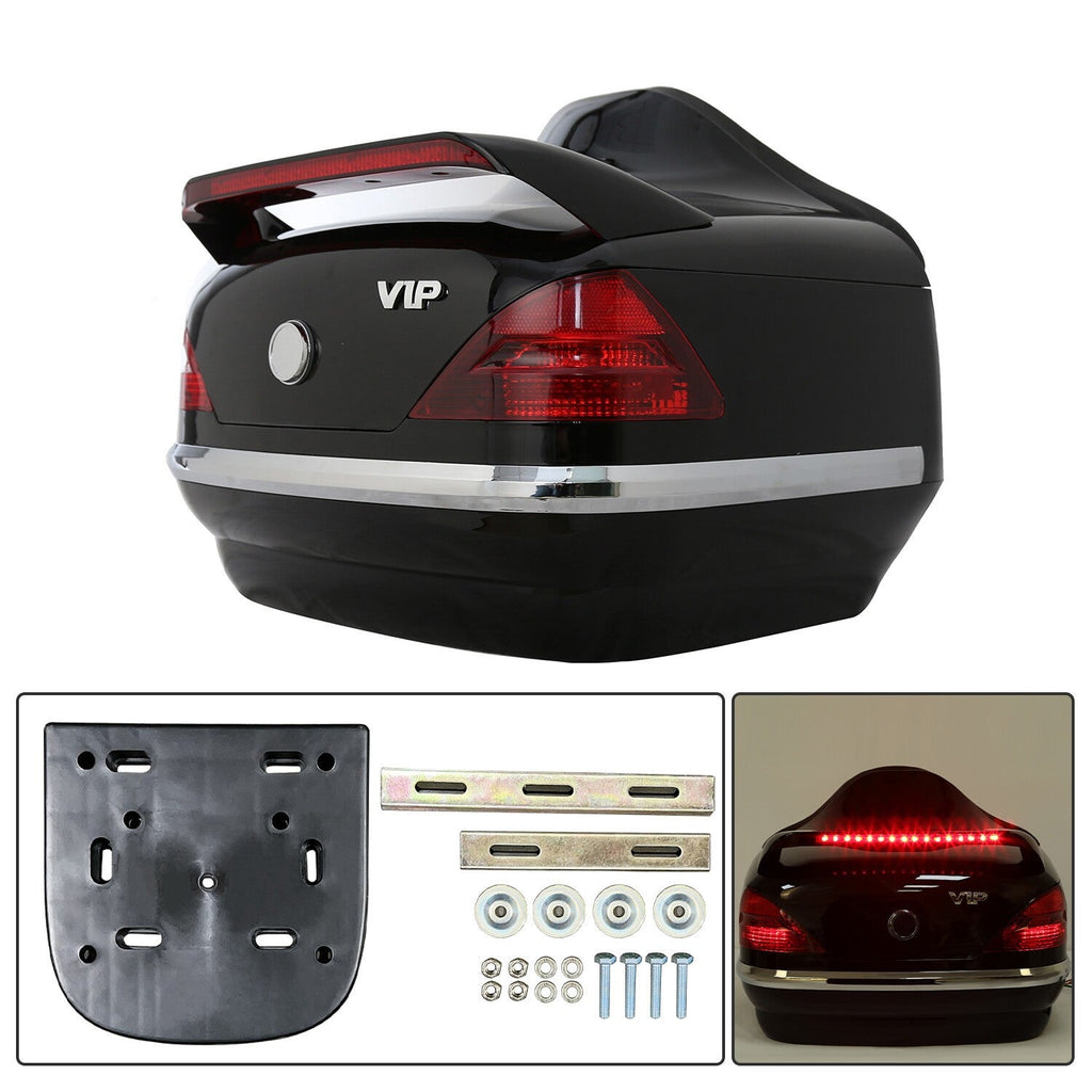 VIP Style Universal Motorcycle Trunk Tail Box Luggage Trunk w/ Light For Honda