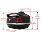 VIP Style Universal Motorcycle Trunk Tail Box Luggage Trunk w/ Light For Honda