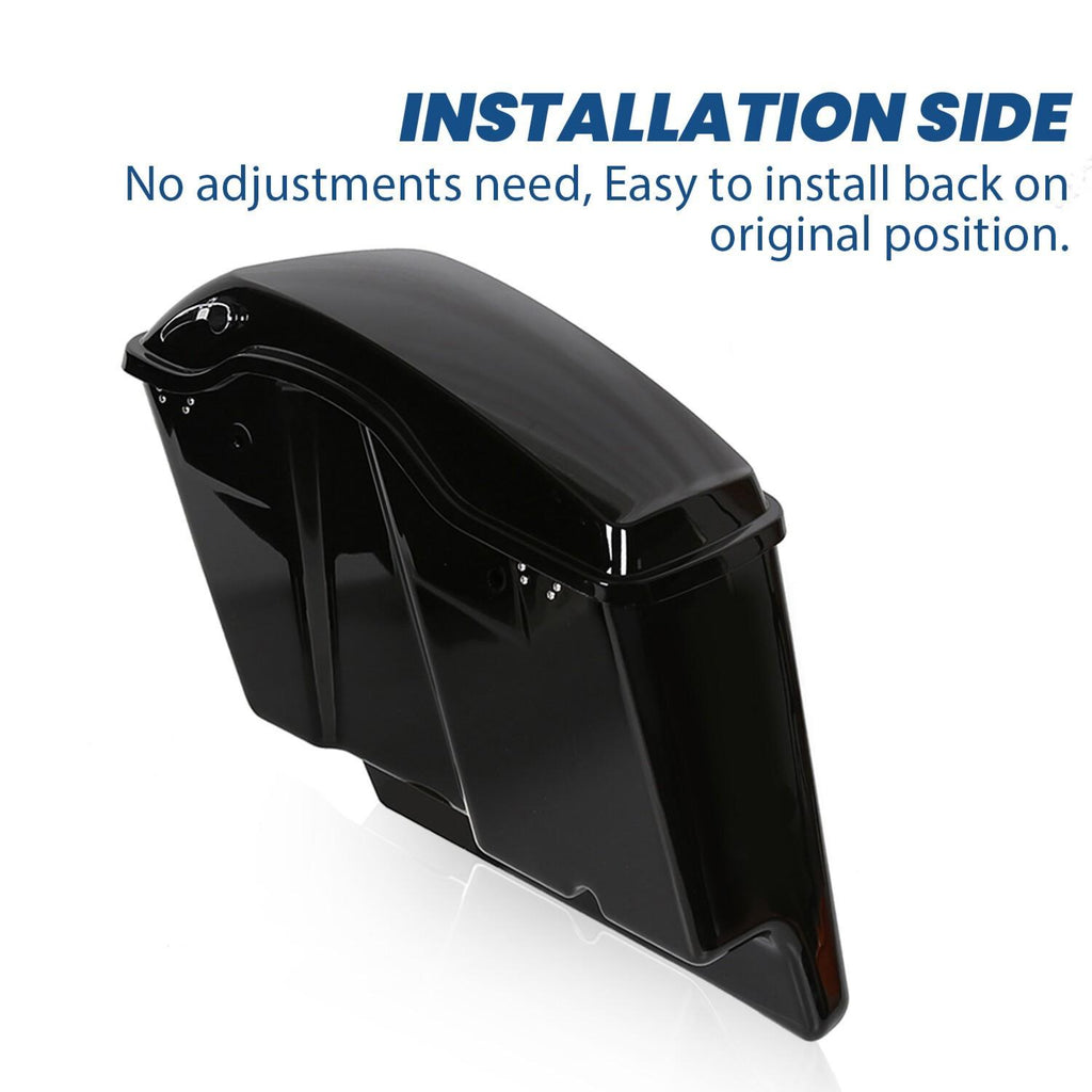 5" Stretched Extended Hard Saddlebag Bags For Harley Touring Road Glide 2014-24
