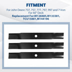 60 Inch Mower Deck Blades Cut For John Deere Z925M #M128485 #M163983	#TCU15881