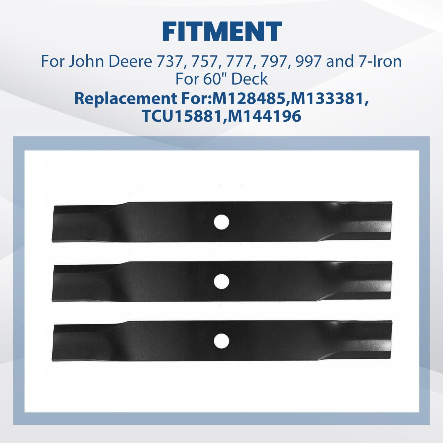 60 Inch Mower Deck Blades Cut For John Deere Z925M #M128485 #M163983	#TCU15881