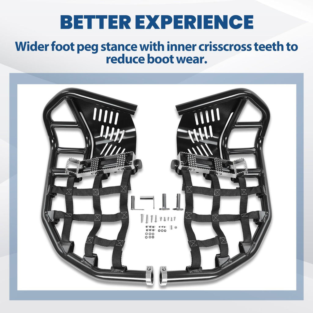 Nerf Bars Heel Guard Pro Peg Pair Black For Honda TRX 450R 450ER Sportrax 450