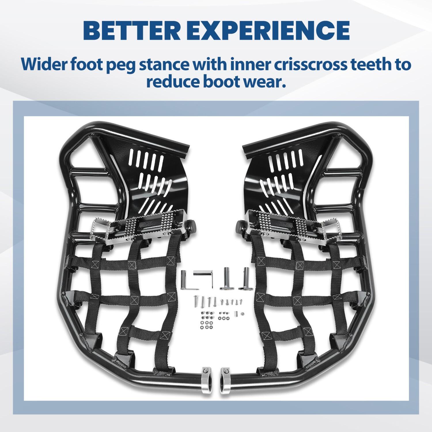Nerf Bars Heel Guard Pro Peg Pair Black For Honda TRX 450R 450ER Sportrax 450