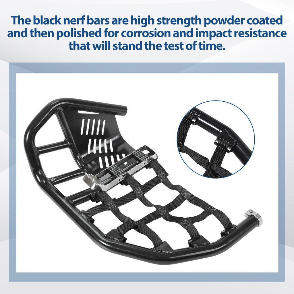 Nerf Bars Heel Guard Pro Peg Pair Black For Honda TRX 450R 450ER Sportrax 450