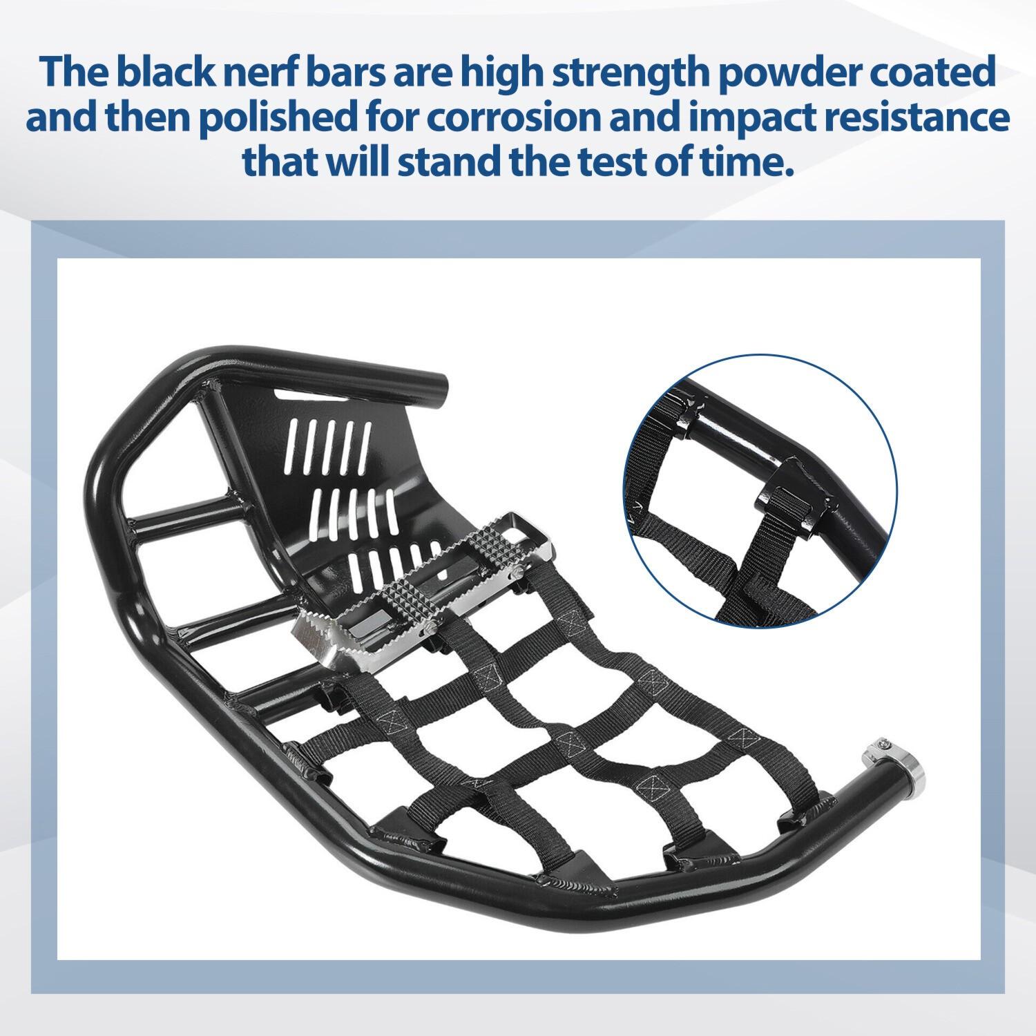 Nerf Bars Heel Guard Pro Peg Pair Black For Honda TRX 450R 450ER Sportrax 450