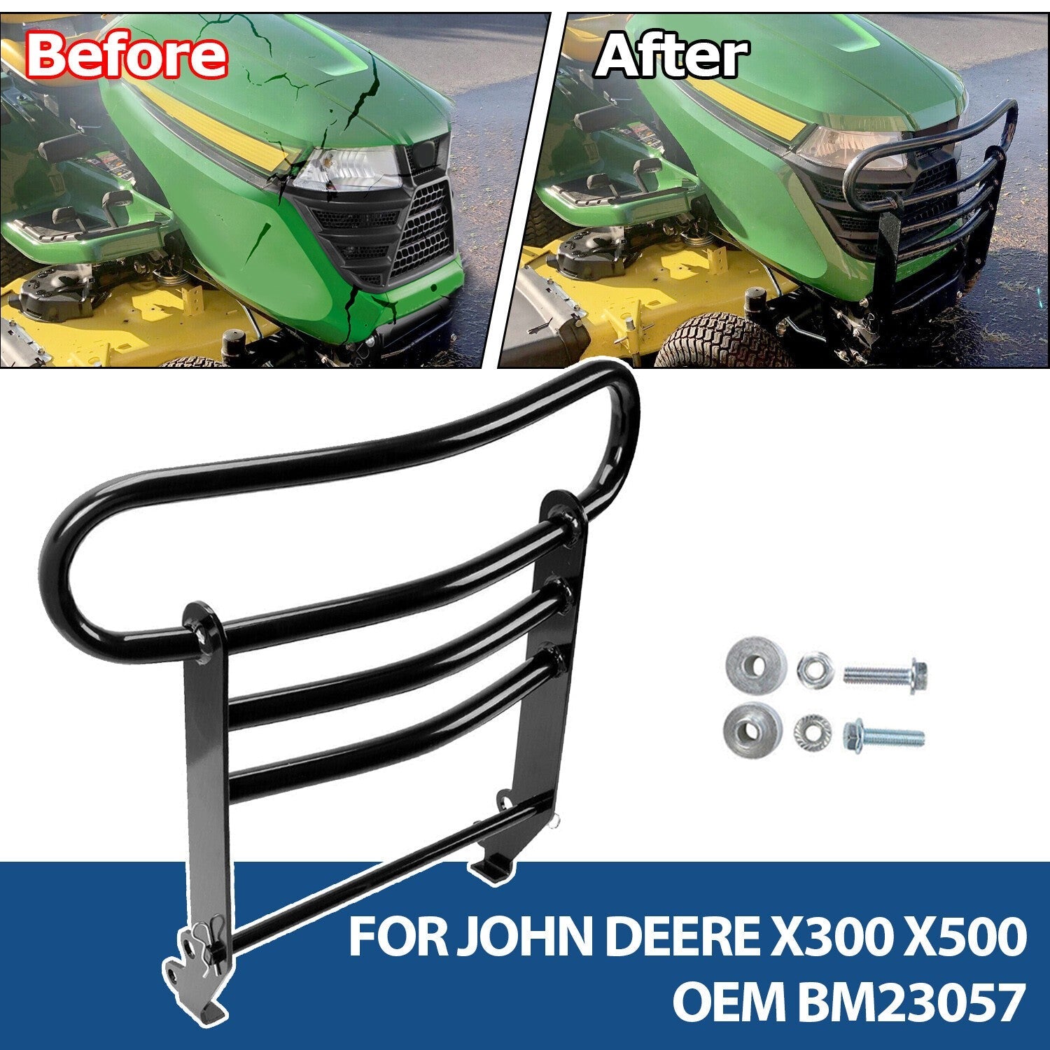 For John Deere X300 X500 Front Bumper Brush Guard Kit Lawn Tractors