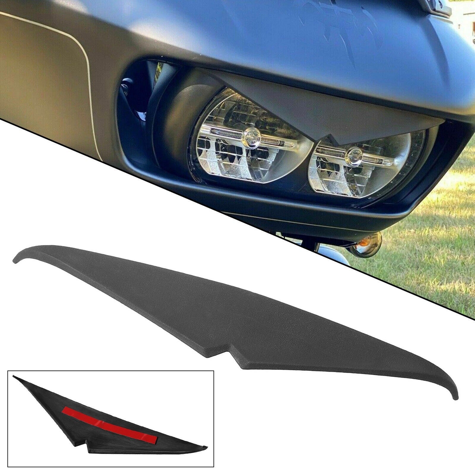 Headlight Mean Mug Bezel Eyebrow Eyelid Trim For Harley Road Glide FLTRU 2015-UP