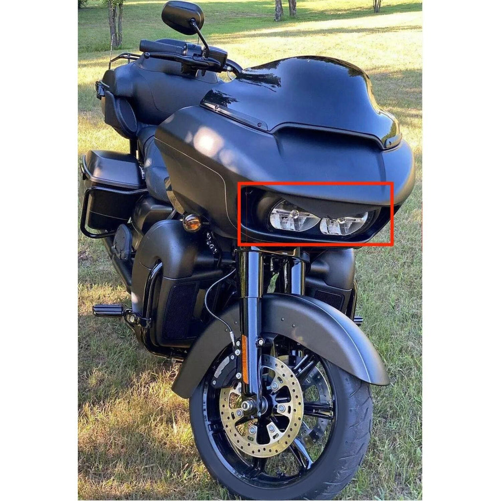 Headlight Mean Mug Bezel Eyebrow Eyelid Trim For Harley Road Glide FLTRU 2015-UP