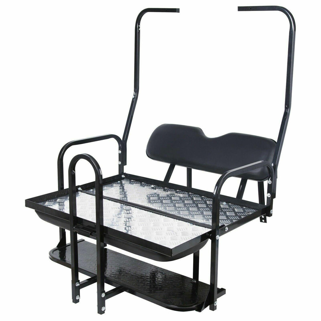 Rear Flip Seat Kit for Club Car Golf Cart DS Model 1982-2000/Black w/t Grab Bar
