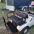 Rear Flip Seat Kit for Club Car Golf Cart DS Model 1982-2000/Black w/t Grab Bar