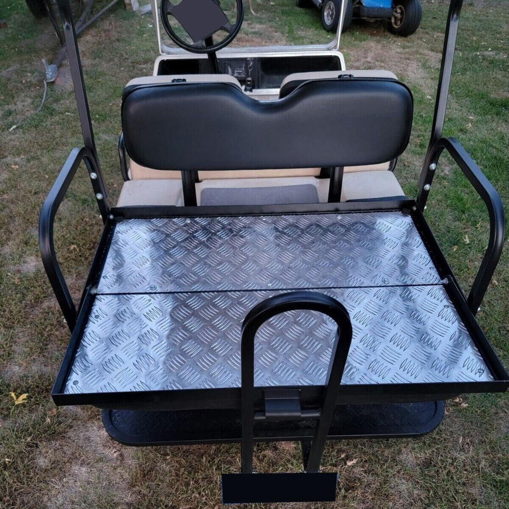 Rear Flip Seat Kit for Club Car Golf Cart DS Model 1982-2000/Black w/t Grab Bar