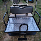 Rear Flip Seat Kit for Club Car Golf Cart DS Model 1982-2000/Black w/t Grab Bar