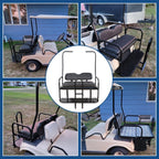 Rear Flip Seat Kit for Club Car Golf Cart DS Model 1982-2000/Black w/t Grab Bar