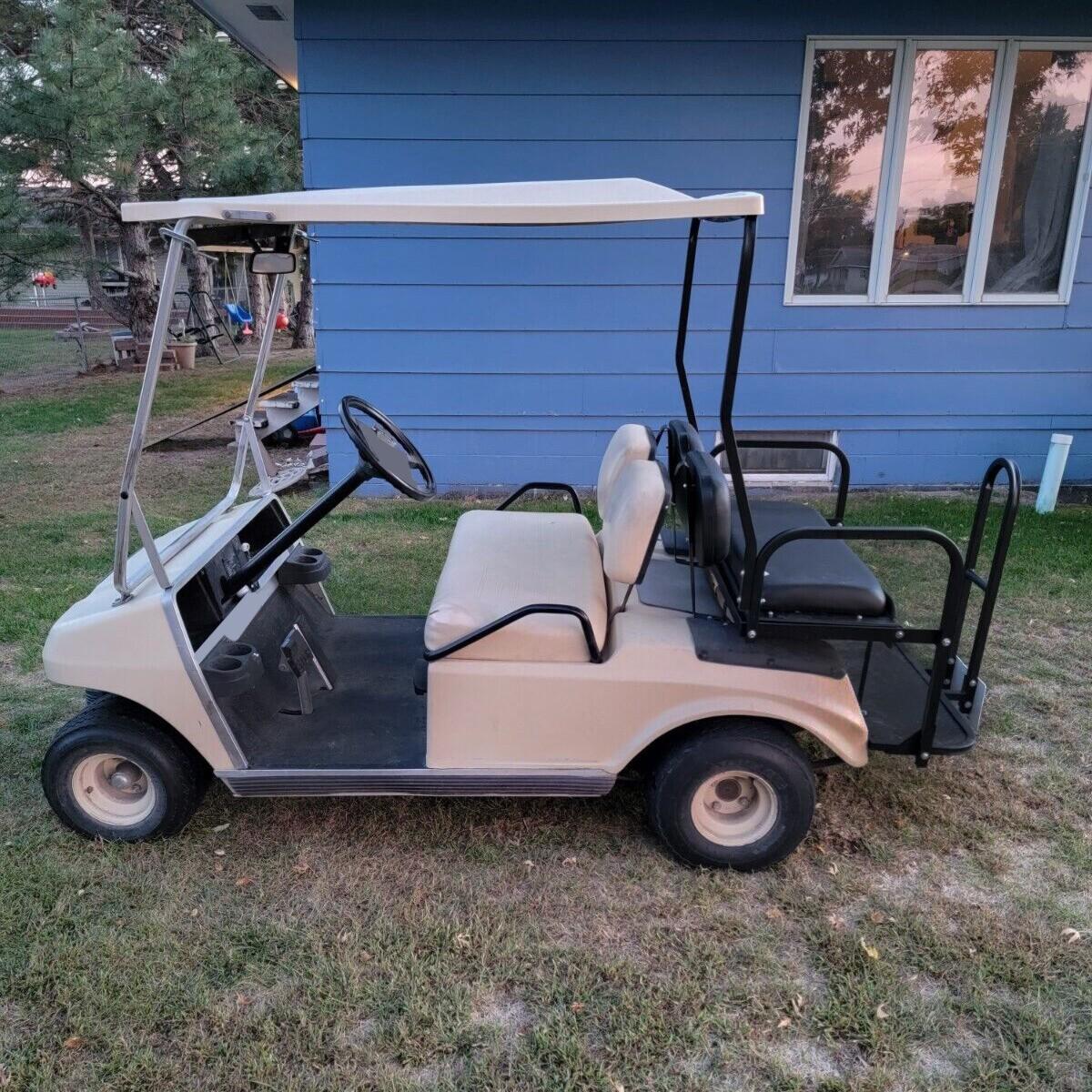 Rear Flip Seat Kit for Club Car Golf Cart DS Model 1982-2000/Black w/t Grab Bar