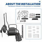 Rear Flip Seat Kit for Club Car Golf Cart DS Model 1982-2000/Black w/t Grab Bar