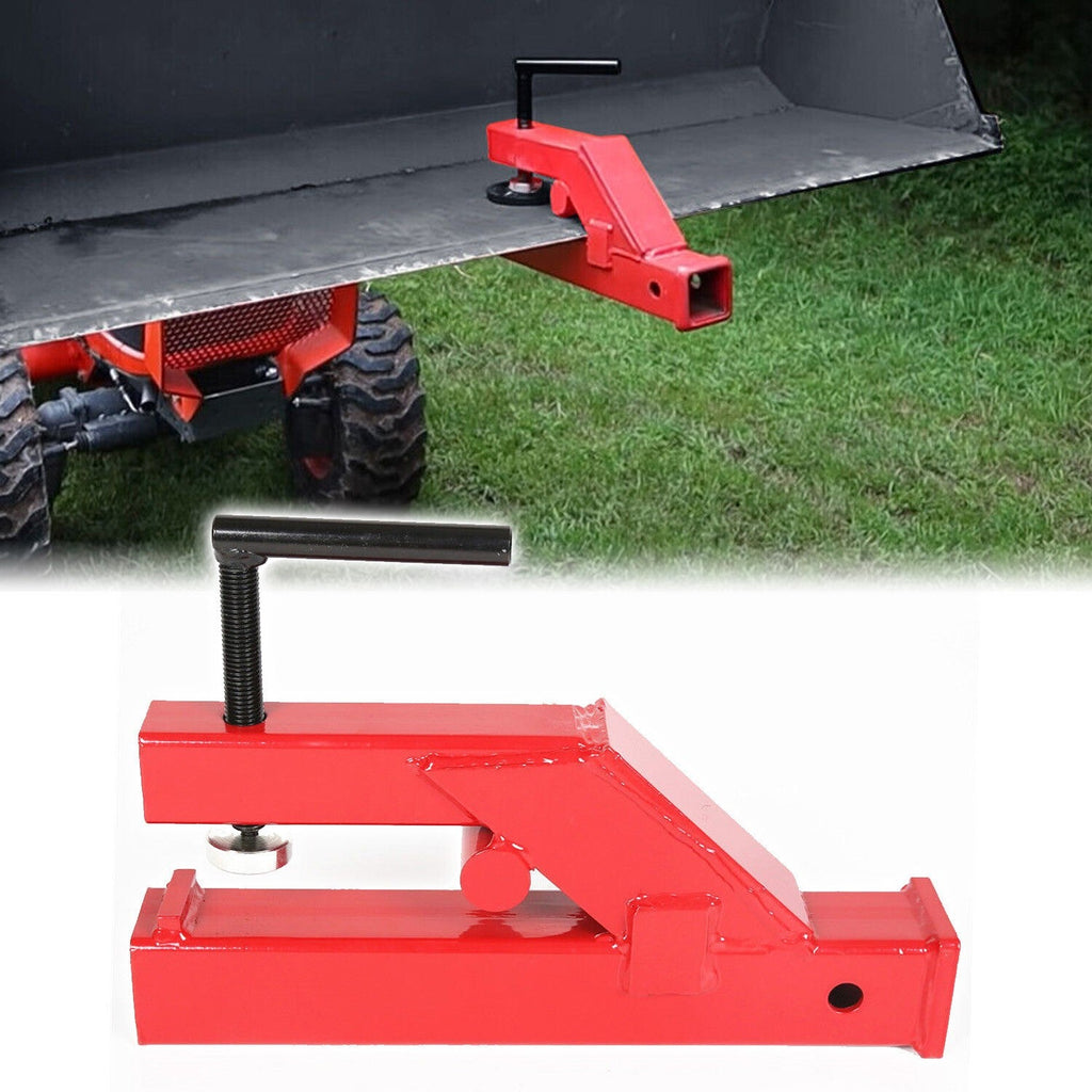 2" Mount Receiver Trailer Hitch Clamp On Bucket Bobcat Deere Tractor Skid Steer