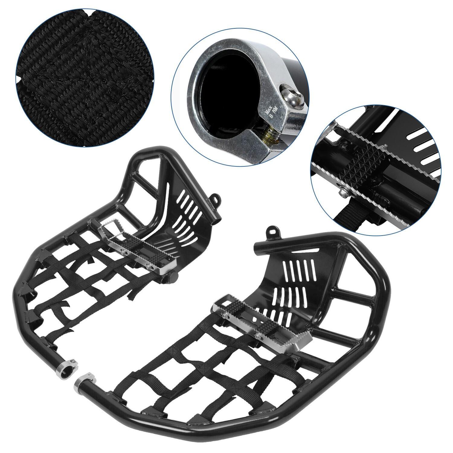 Foot Peg Nerf Bars W/Black Nets Peg For Kawasaki KFX450R 08-15 Heel Guards