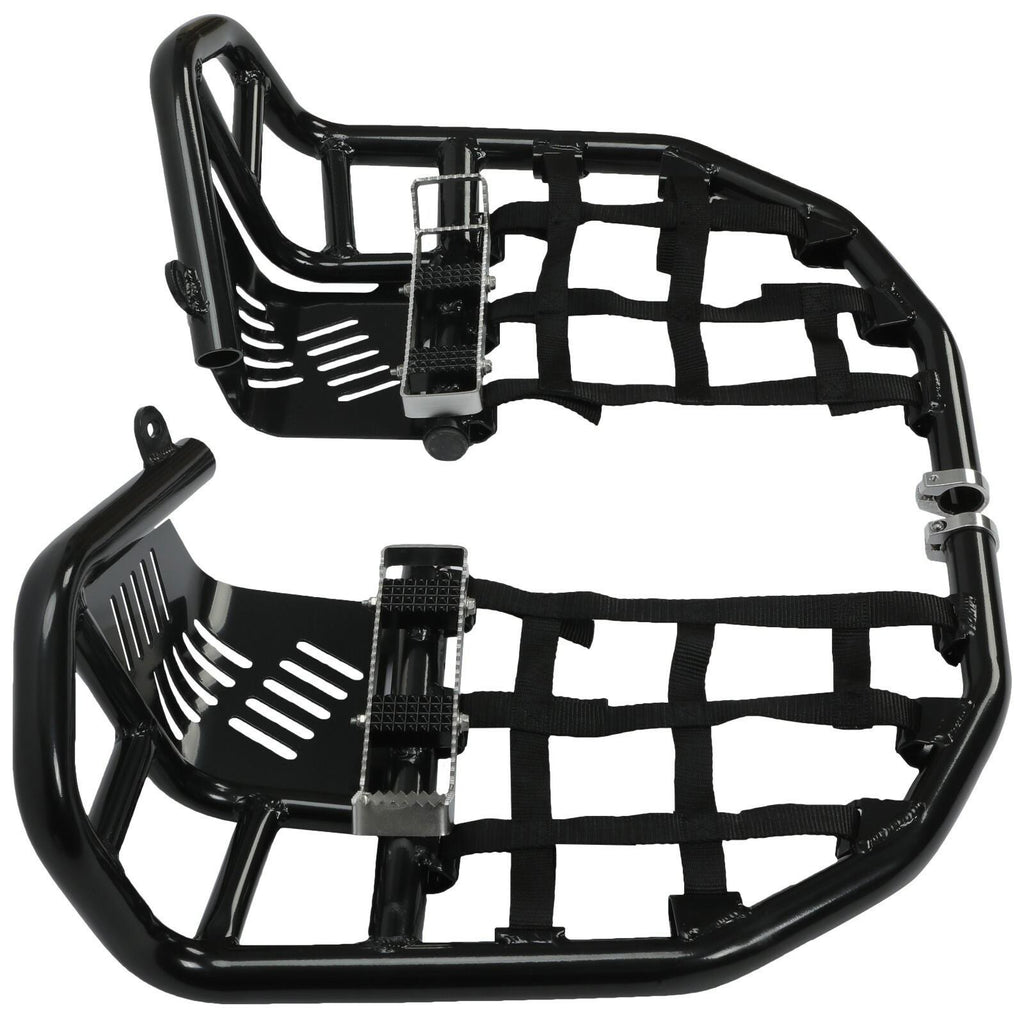 Foot Peg Nerf Bars W/Black Nets Peg For Kawasaki KFX450R 08-15 Heel Guards