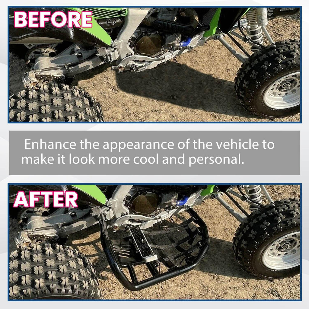 Foot Peg Nerf Bars W/Black Nets Peg For Kawasaki KFX450R 08-15 Heel Guards