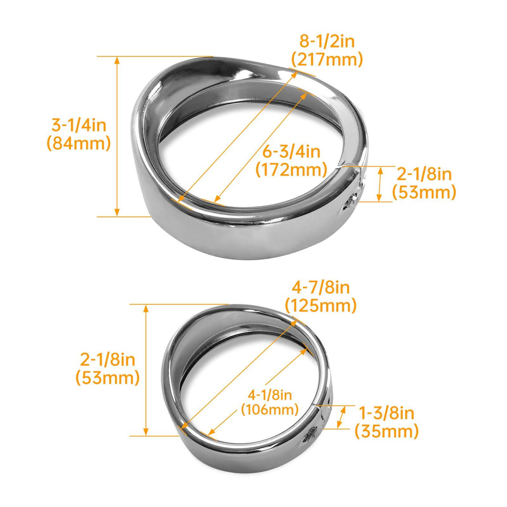 7" Headlight 4.5 Passing Light Trim Ring Bezel Visor Fit For Harley Touring 94+