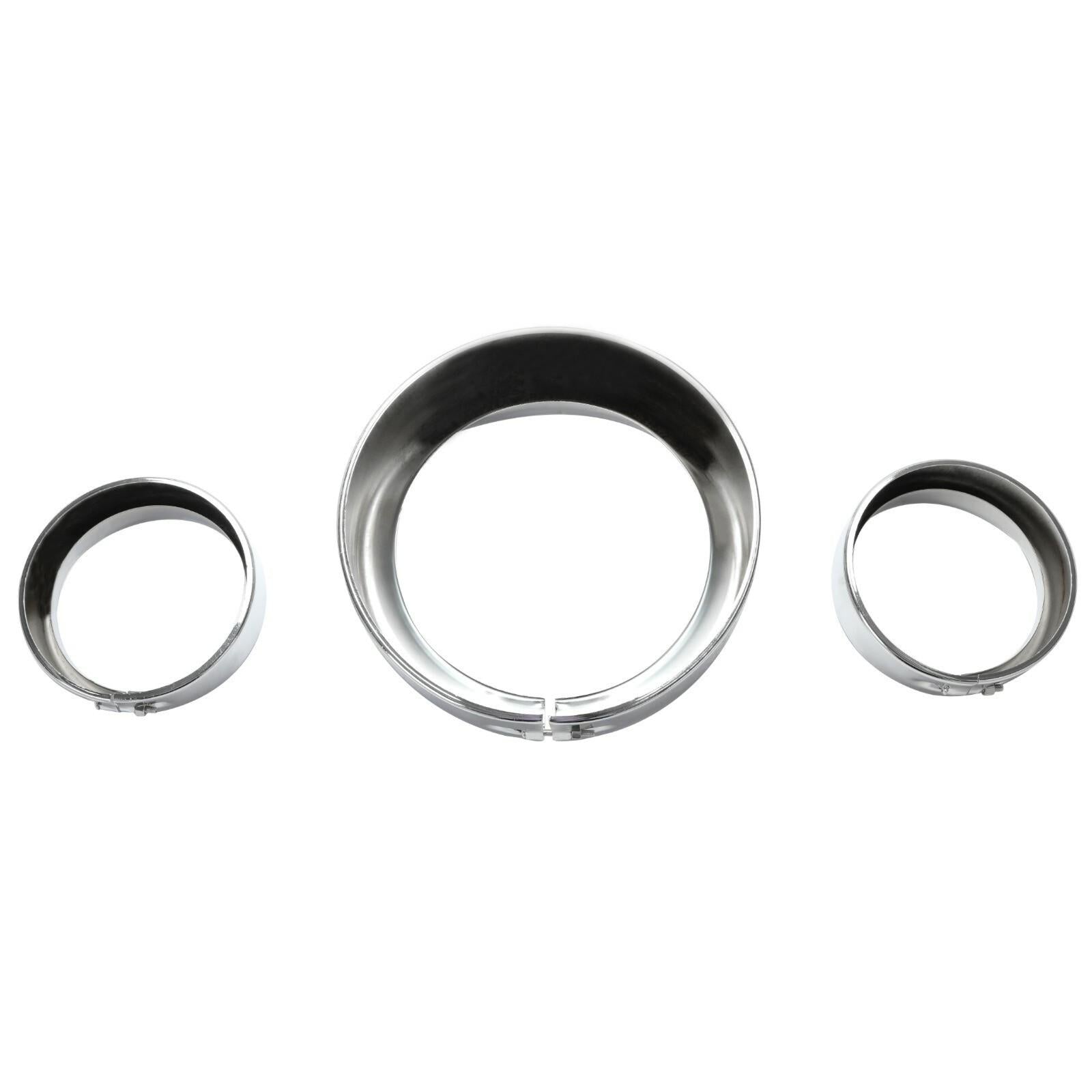 7" Headlight 4.5 Passing Light Trim Ring Bezel Visor Fit For Harley Touring 94+