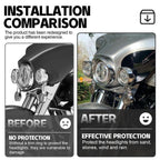 7" Headlight 4.5 Passing Light Trim Ring Bezel Visor Fit For Harley Touring 94+