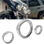 7" Headlight 4.5 Passing Light Trim Ring Bezel Visor Fit For Harley Touring 94+