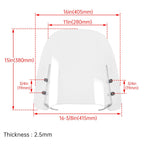 Clear Scooter Motorcycle Windshield Screen For Moped Visor 125cc 150cc Gas Gy6