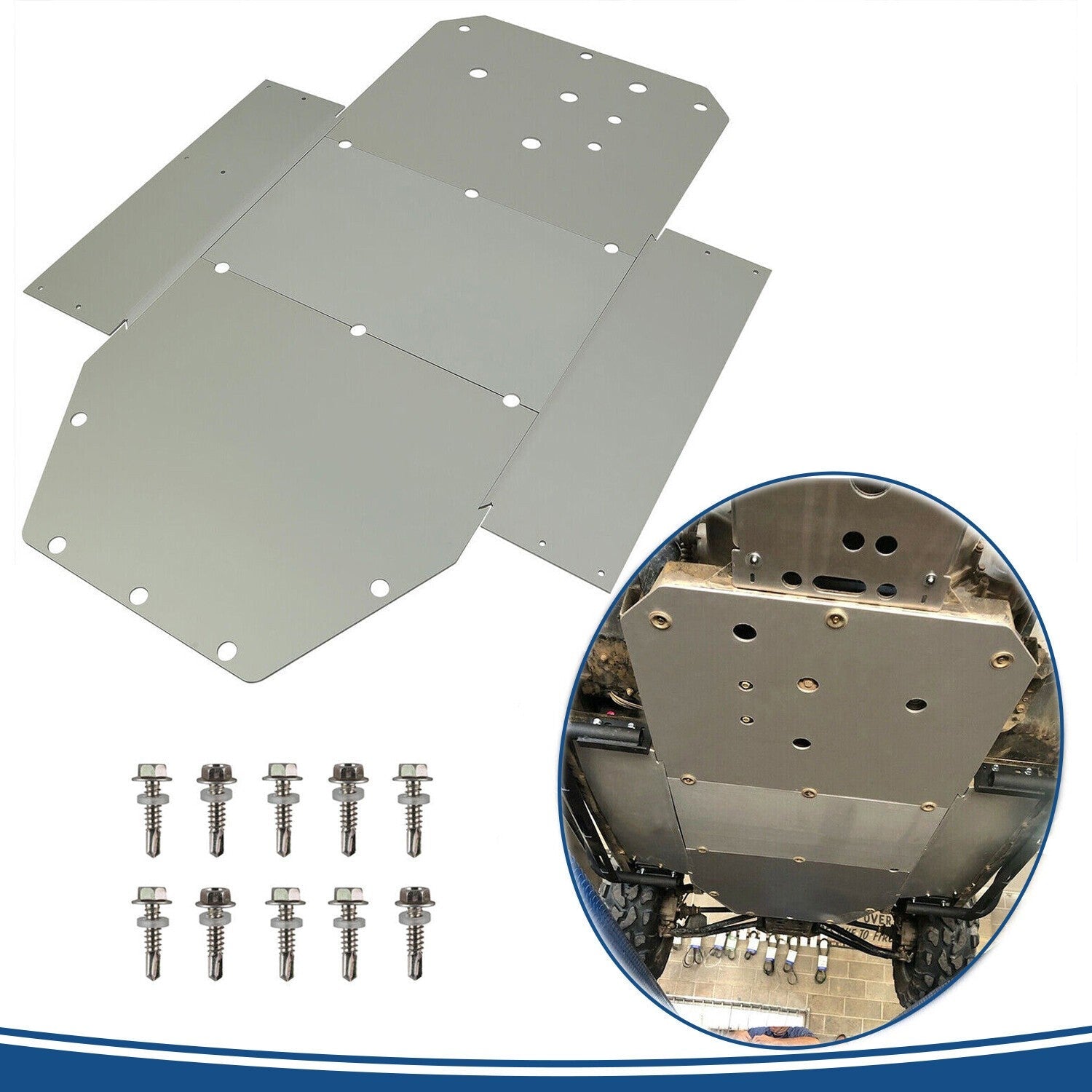 FIT FOR 08-14 POLARIS RZR 800 RZR S 900 XC ALUMINUM SKID PLATE HEAVY DUTY 3/16"